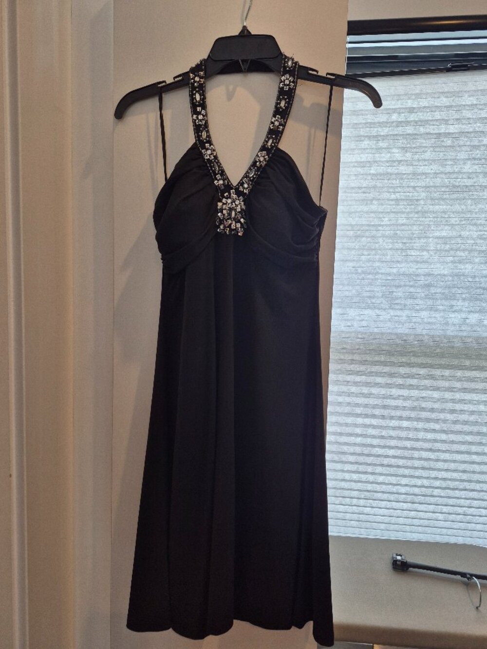 Spense Black Embellished Halter Cocktail Dress | Size 4 | Formal Evening Dress
